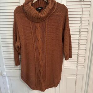 Express Women's Brown and Tan Jumper